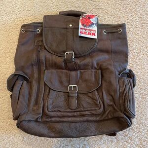 Leather Marlboro Unlimited Gear Brown Cowhide Leather Backpack 1997 (New)